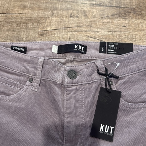 NWT!! KUT From The Kloth - Diana Corduroy Relaxed Fit Skinny - Concrete Grey - 0 - Picture 7 of 9